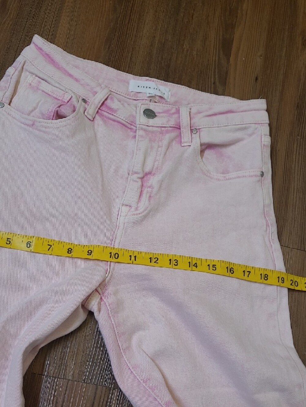 High-Rise Pink Wide-Leg Jeans with Frayed Hem - Picture 5 of 16